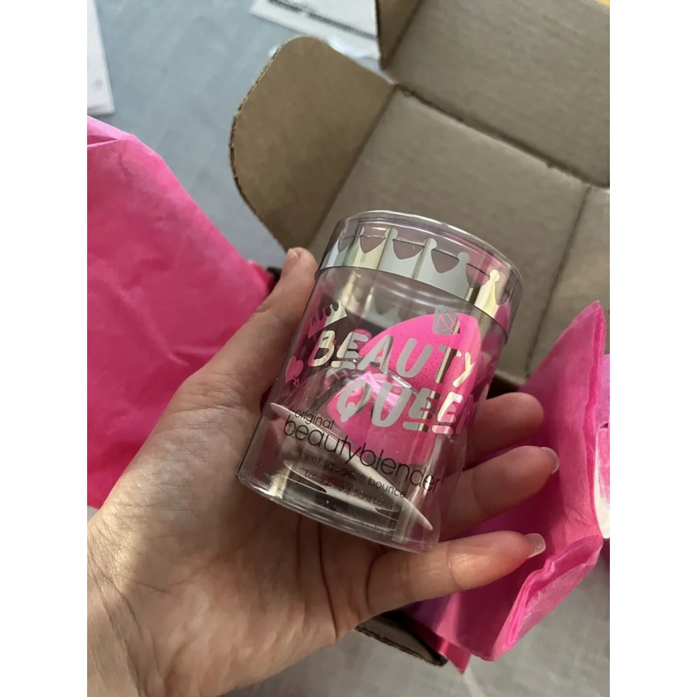 PINK Beauty Queen Original Beauty Blender Sponge makeup tool + Stand New